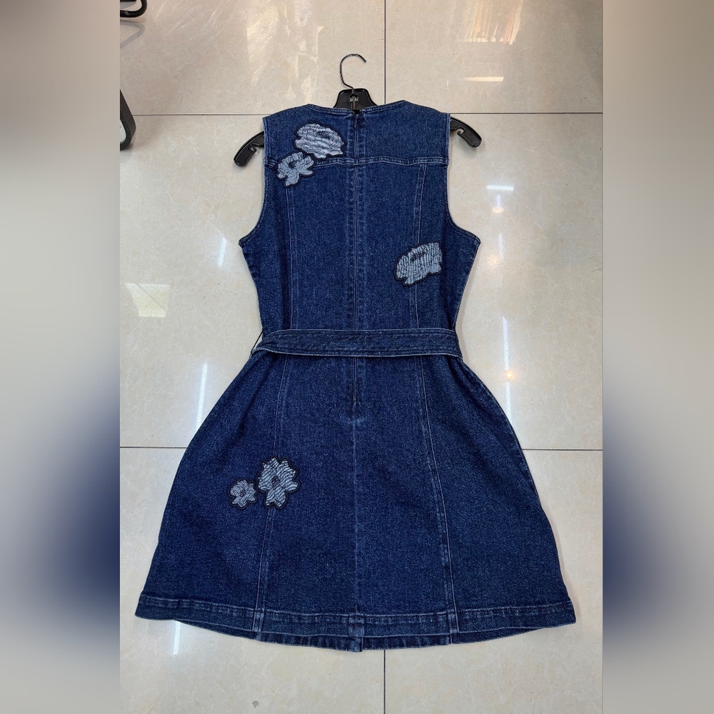 Cinq à Sept Marsha Floral Appliqué Mini Denim Dress - Picture 5 of 11